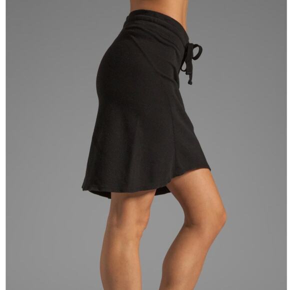 James Perse Seamed Scuffed Skirt High Low Y2K Drawstring Low Waist Terry Knit - Picture 3 of 8